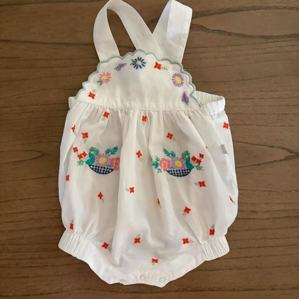 Stella Mc Cartney Baby Girl's Embroidered Romper 9 Mo.